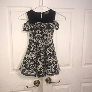 Girl’s Velvet Cold-Shoulder Dress